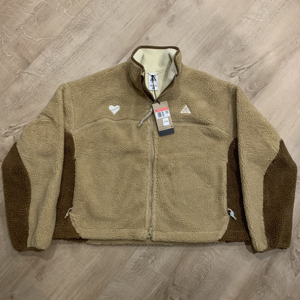 Nike ACG Canwell Glacier Therma-FIT ADV Jacket Sherpa Fleece Women's Large Brown